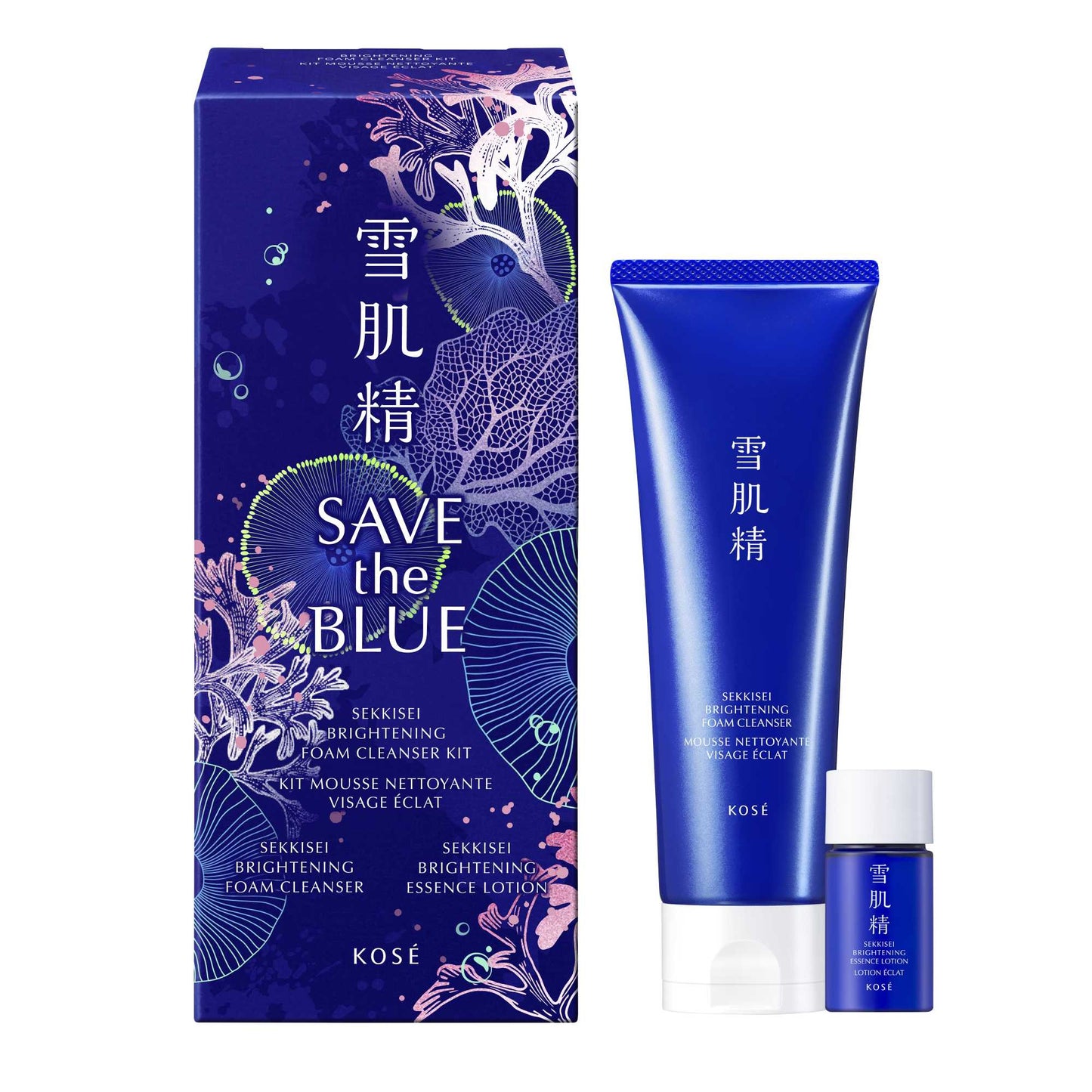 SEKKISEI BRIGHTENING FOAM CLEANSER 130g + LOTION 14ml SET (Save The Blue)